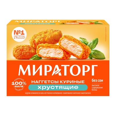 Наггетсы куриные Хрустящие 250гр 1/12шт Мираторг