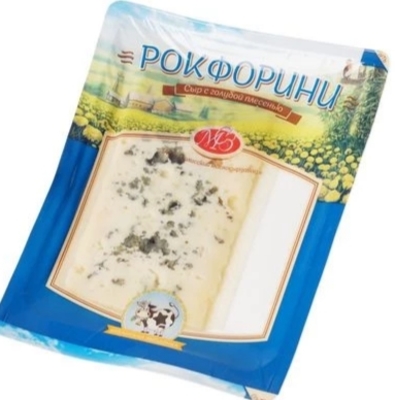 Рокфорини сыр с голубой пл 50% (кусочки) 250гр 1/4шт Кубанская Звездочка