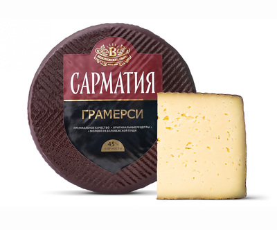 Сарматия Грамерси полутв 45% ~1,2кг/~5кг цилиндр Беловежские сыры
