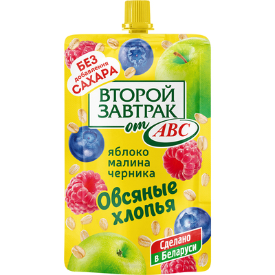 Десерт из яблок и бананов с овсяными хлопьями  ДОЙ-ПАК 200гр 1/14шт АВС РБ