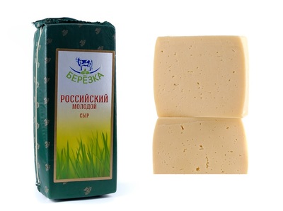 Российский молодой полутв сыр 50% брус ~3,5кг/ ~10кг ТМ Березка РБ