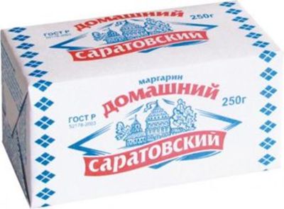 Маргарин 60% 250гр Саратовский Домашний пергамент 1/24шт