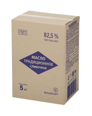 Монолит Масло 82,5% (5кг) ЭКОМИЛК Традиционное сливочное несоленое
