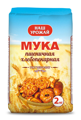 Мука пшеничная ГОСТ в/с  2кг (6шт) Наш Урожай