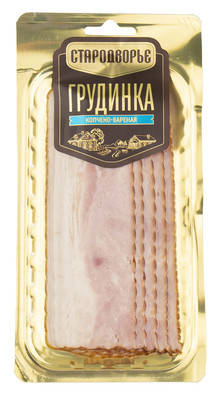 Грудинка к/в в/у нарезка 120гр Стародворье