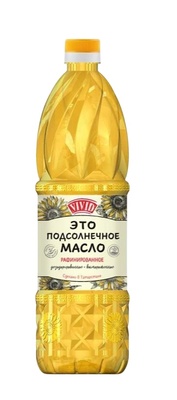 Масло подсолнечное раф дез 1л 1/15шт VIVID РФ