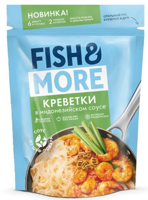 Креветка ваннамей в соусе Индонезийском Fish & More уп. 0,4/3,2кг+