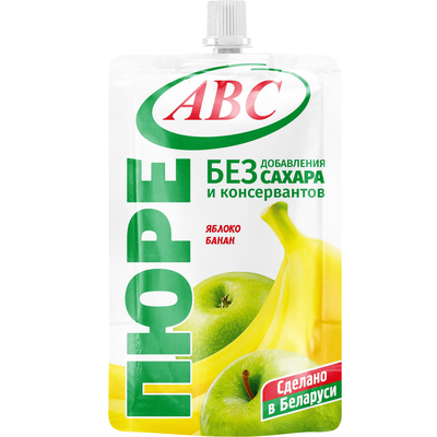 Пюре яблочно-банановое дой-пак 200гр 1/14шт АВС РБ