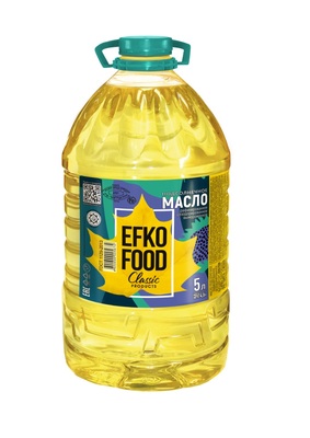 Масло подсолнечное EFKO FOOD Classic Высший сорт 5л 1/4шт Эфко Фуд РФ
